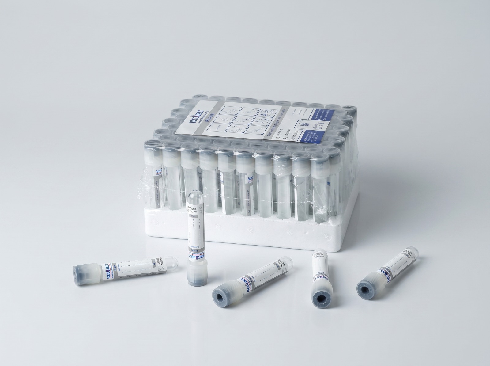 لوله وکیوم خونگیری بدون افزودنی حجم 6 میلی لیتر -  No additive Tube ( Plain ) 6ml - VACCUJECT - مصرفی - نمونه گیری - فرآزما تحقیق