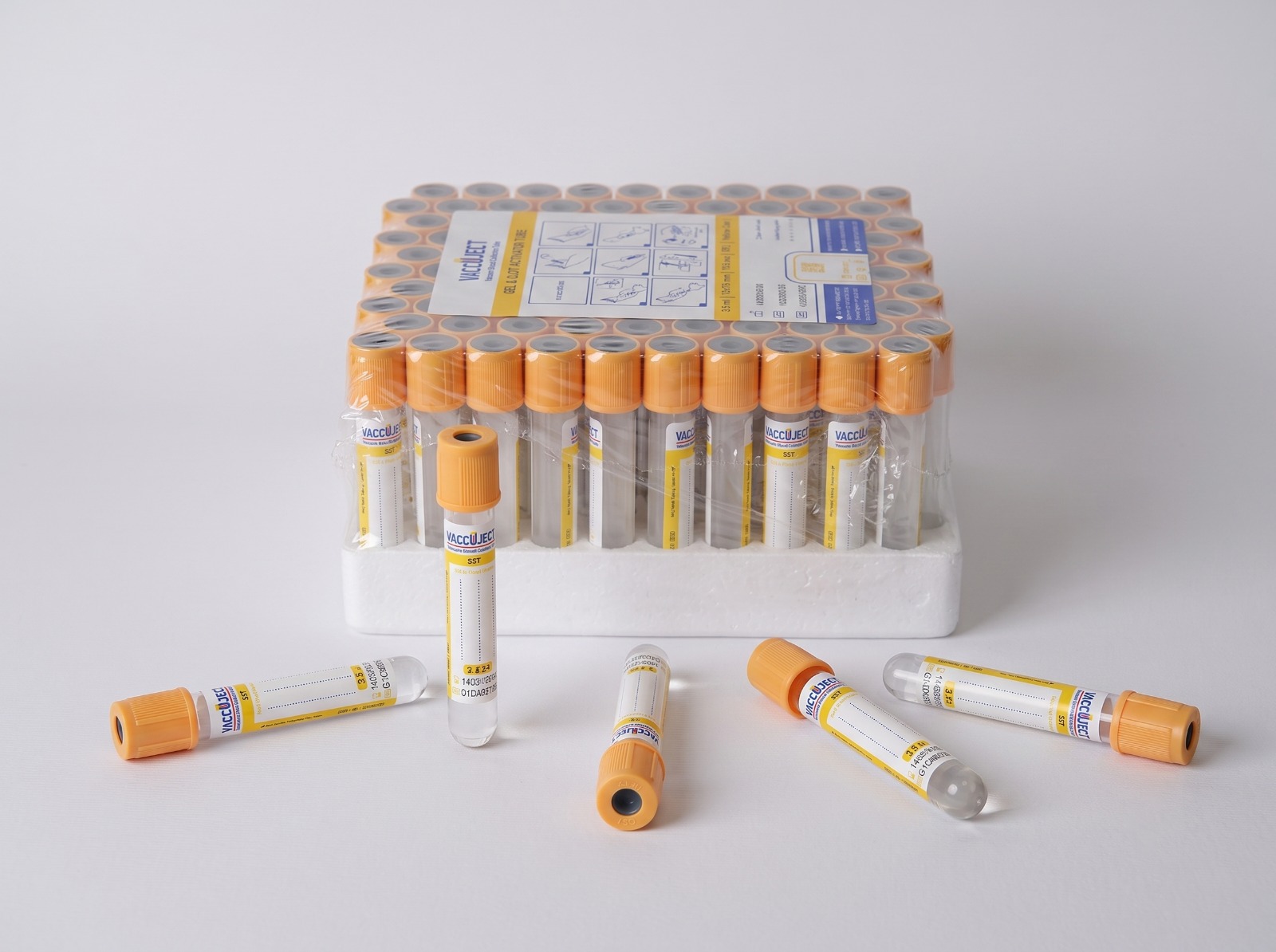 لوله وکیوم خونگیری Gel & Clot Activator حجم 9 میلی لیتر - Gel & Clot Activator Tube 9 ml - VACCUJECT - مصرفی - نمونه گیری - فرآزما تحقیق