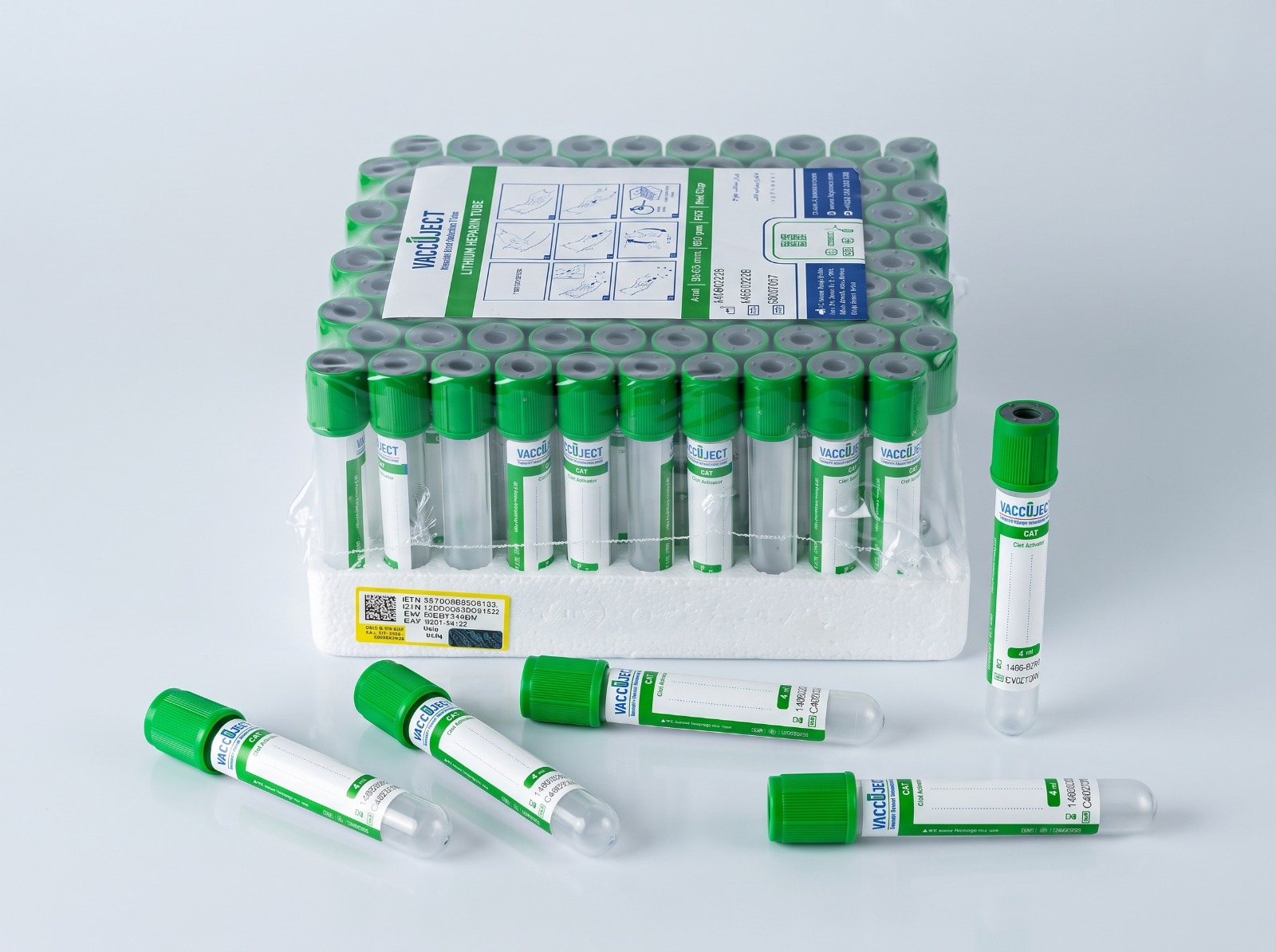 لوله وکیوم خونگیری لیتیوم هپارین حجم 3 میلی لیتر - Lithium Heparin Tube 3 ml - VACCUJECT - مصرفی - نمونه گیری - فرآزما تحقیق