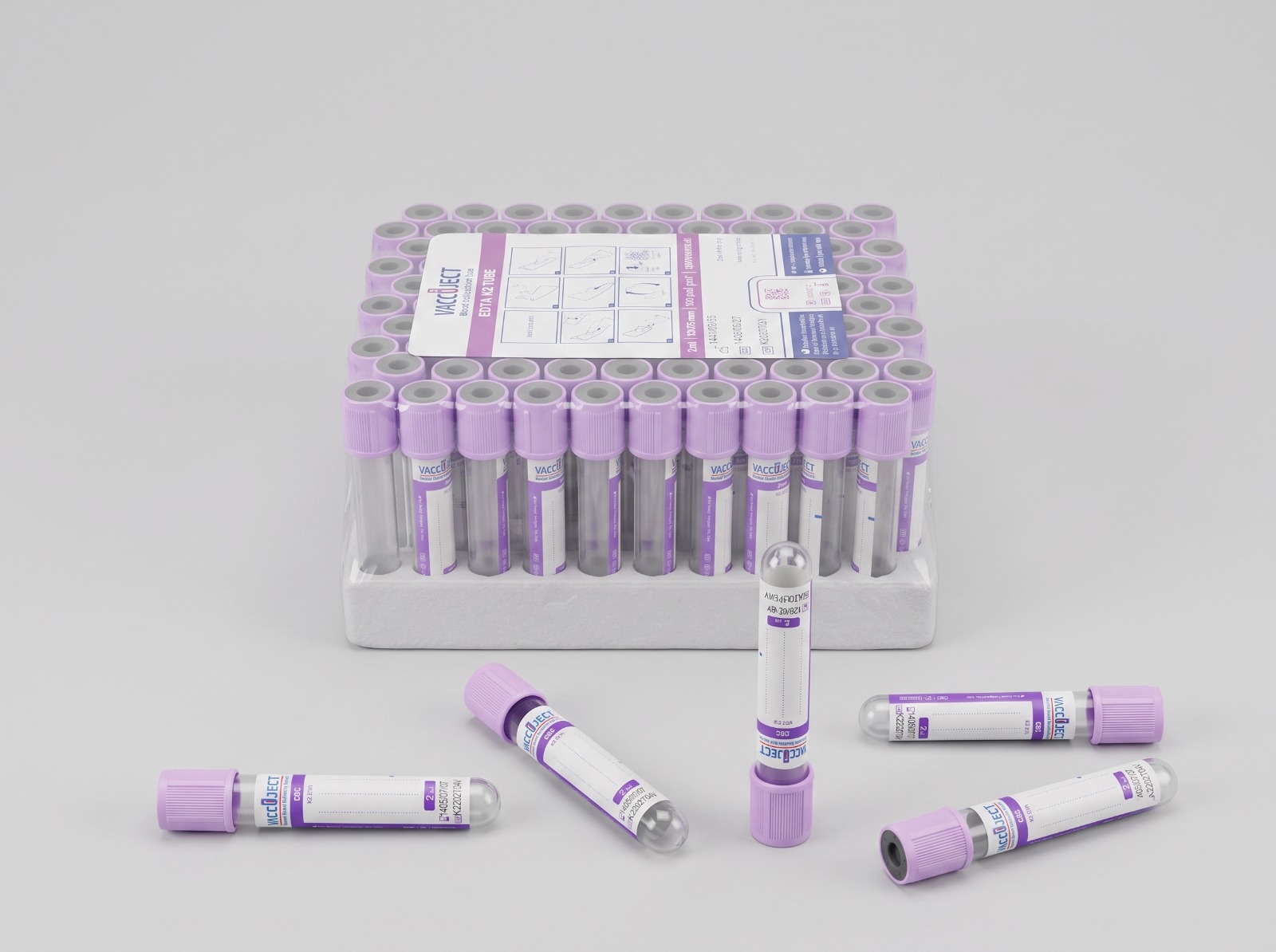 لوله وکیوم خونگیری EDTA K3 حجم 3 میلی لیتر - EDTA K3 Tube 3 ml - VACCUJECT - مصرفی - نمونه گیری - فرآزما تحقیق
