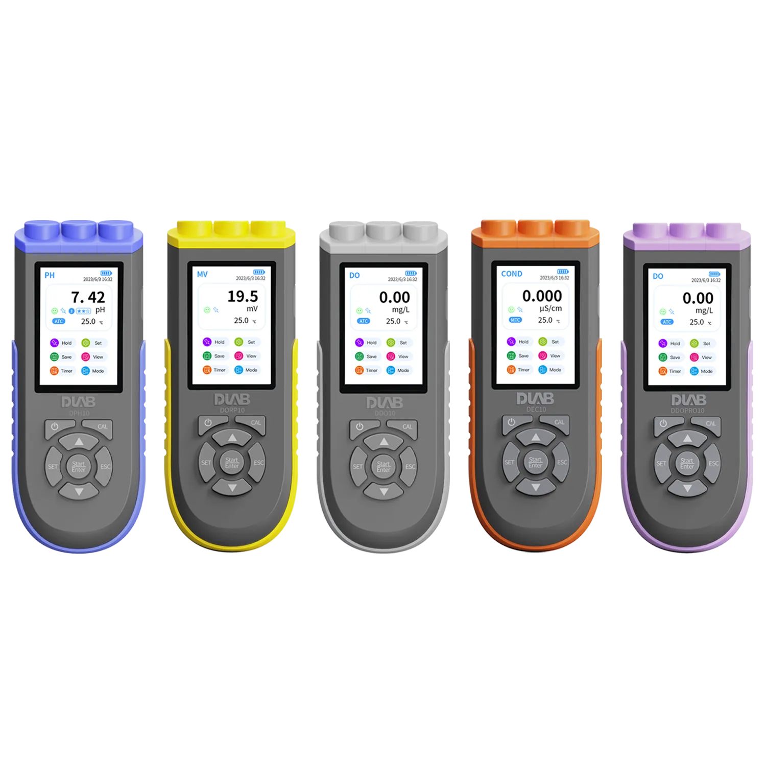 دستگاه مولتی پارامتر ( شامل PH و هدایت سنج و TDS و دما و نمک و DO Meter و ..... )  پرتابل - Multi Parameter - ElectroChemistry Meter - Portable - DLAB Scientific - دستگاه - دستگاه ها و ملزومات آزمایشگاهی - راهیان نلم آزما