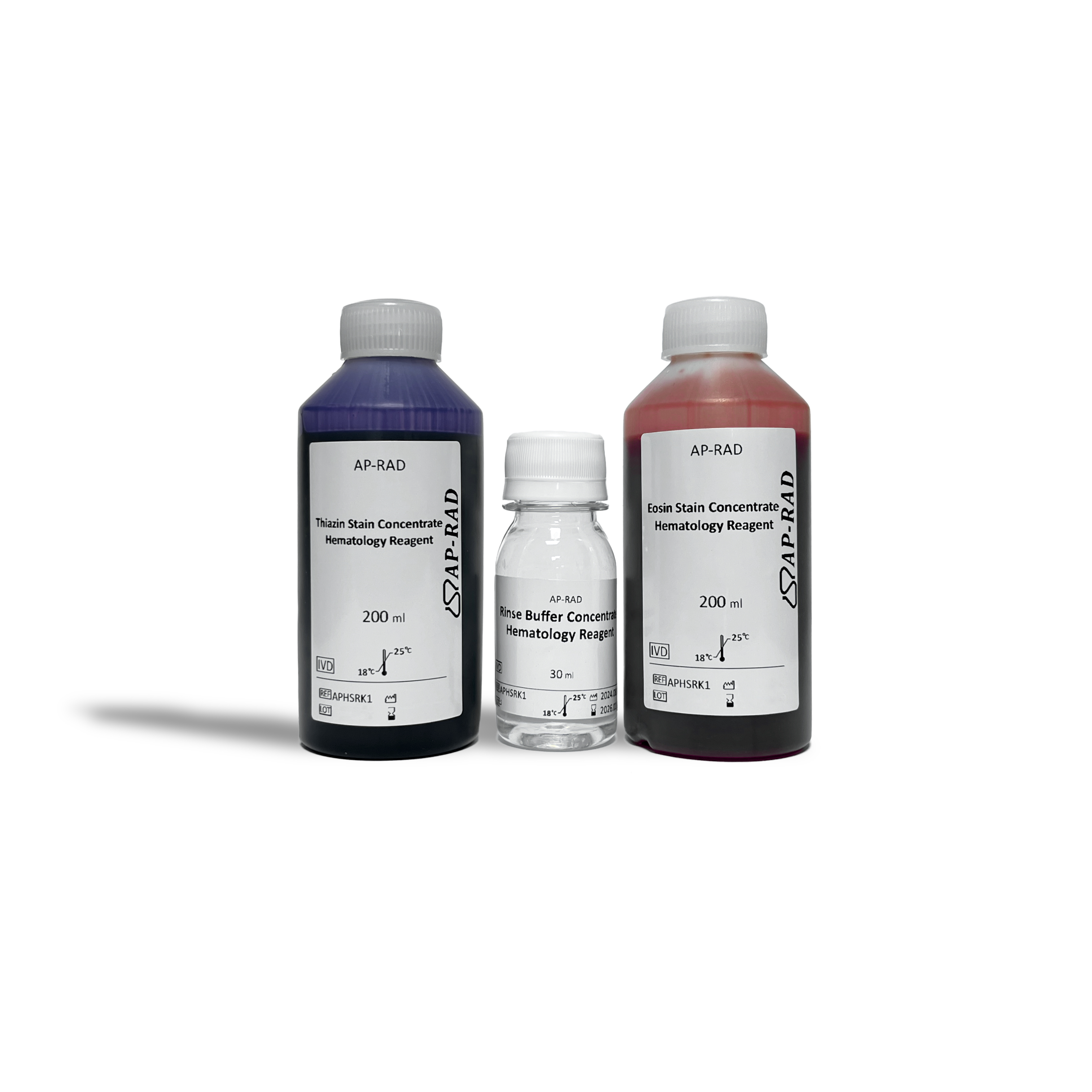 کیت رنگ آمیزی هماتولوژی برای دستگاه های اتوماتیک - Concentrated Stain and Buffer for Hematology slide Stainer 200ml - AP-RAD - کیت - هماتولوژی و بانک خون - پژوهش و توسعه امیر پیوند