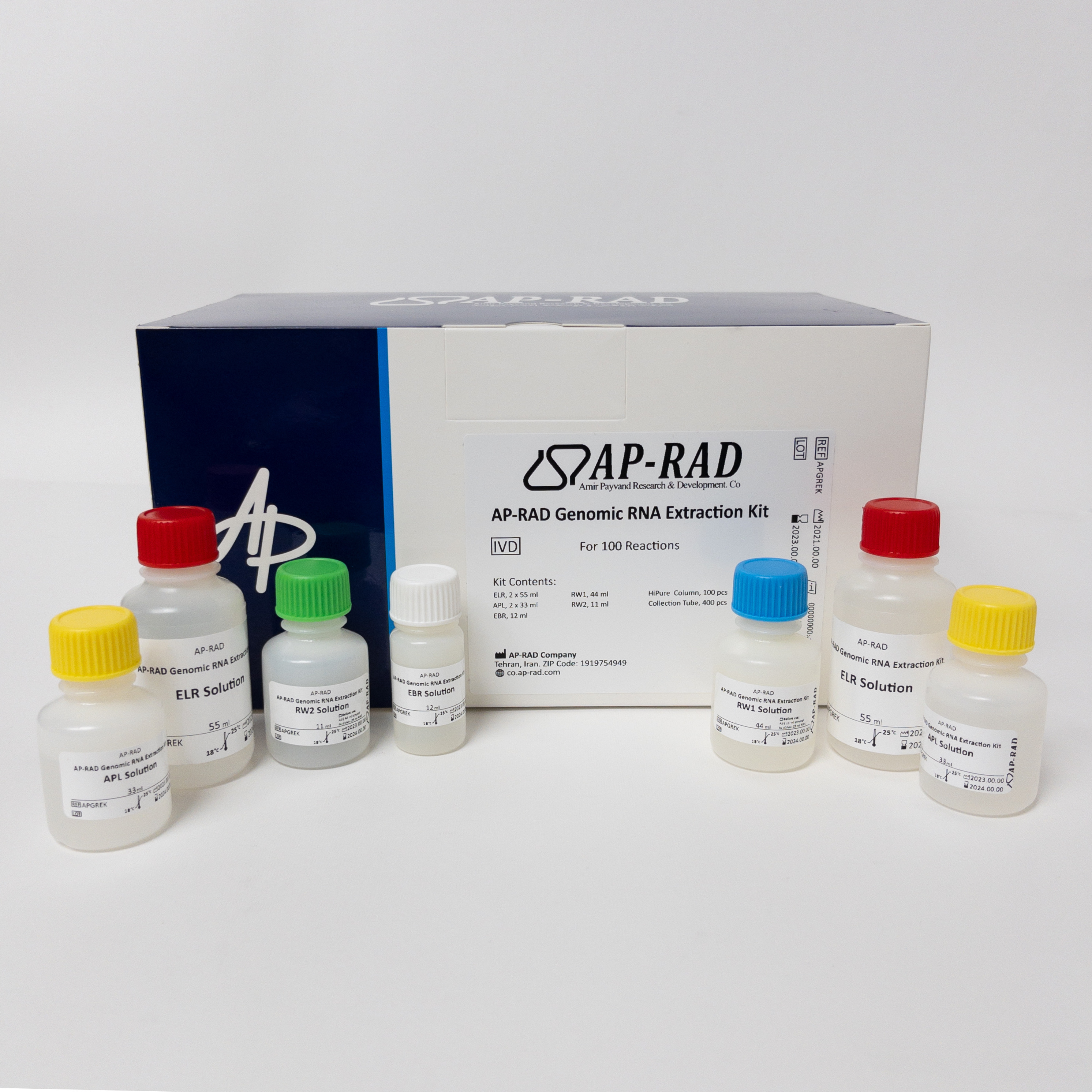 کیت استخراج RNA ژنومیک 100 تستی - AP-RAD Genomic RNA Extraction Kit 100R - AP-RAD - کیت - سلولی و مولکولی - پژوهش و توسعه امیر پیوند